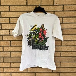White Short Sleeve Tee with Vibrant Graphic Design